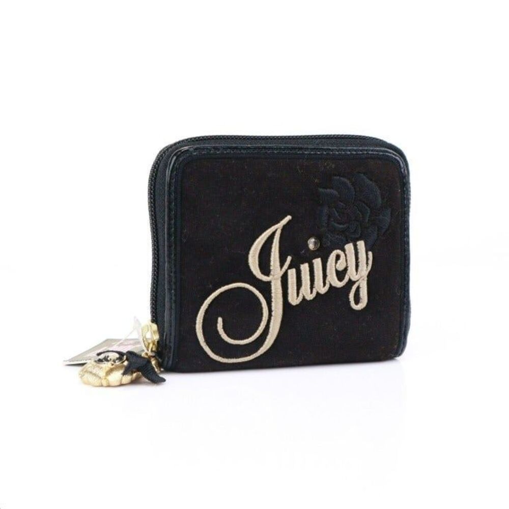 New Juicy Couture Rose Rhinestone  Wallet w Charm